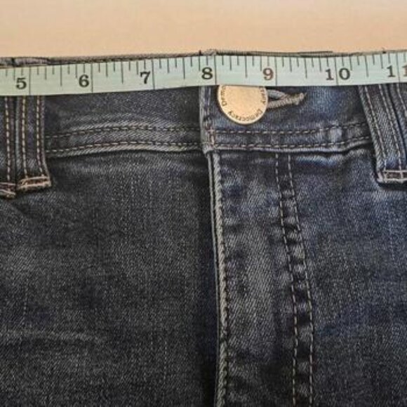 Democracy Women's Skinny Ab Technology Blue Jeans  with Frayed Hem Size 10 - Picture 6 of 8